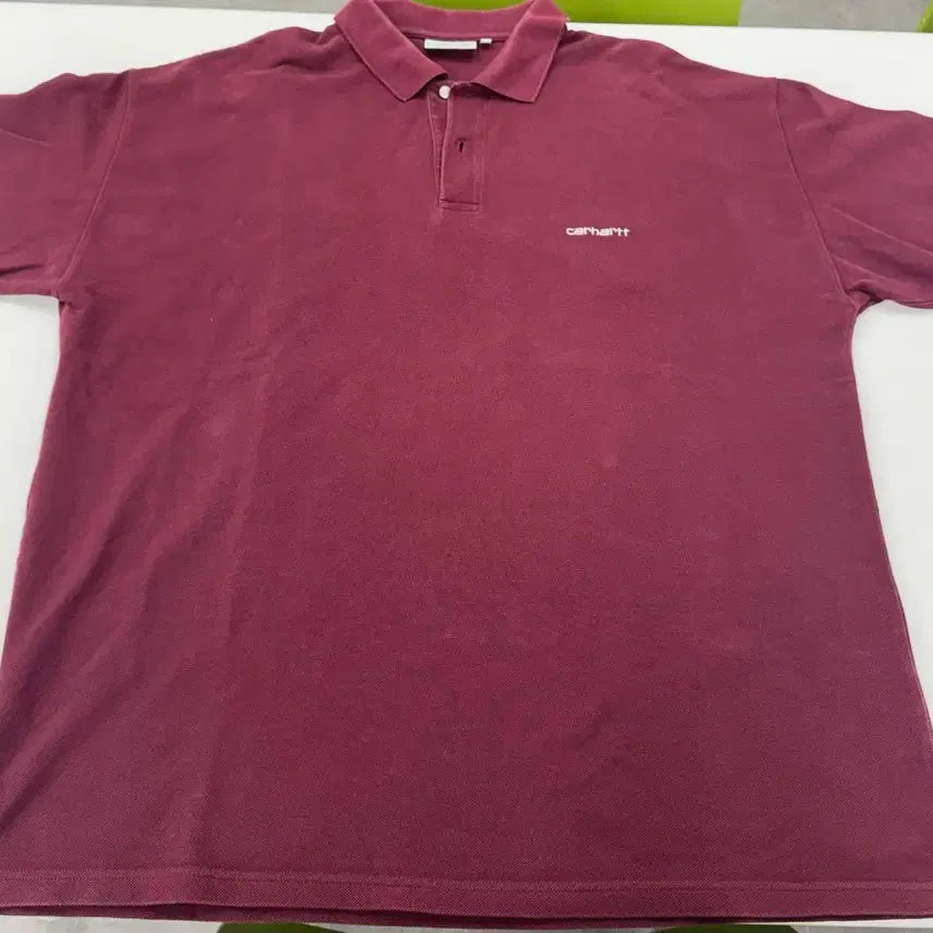 [BUNJANG] Carhartt WIP Burgundy Short Sleeve Polo Shirt / 칼하트 wip 반팔 카라티 버건디
