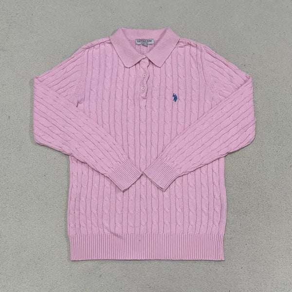 [BUNJANG] US Polo Assn. Cable Knit Polo Shirt / L 유에스폴로아센 꽈배기 카라 니트 0721