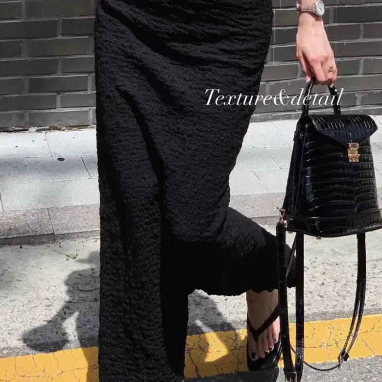 [BUNJANG] CHIXLABEL H 26SS Lizel Long Skirt - Black / CHIXLABEL H 26SS 리젤 롱 스커트 - Black