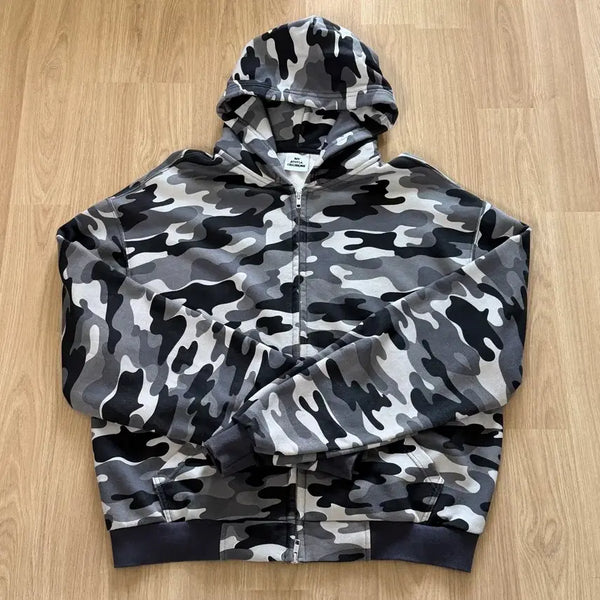 [BUNJANG] MJD Camo Hoodie Zip-up / MJD 카모 후드집업