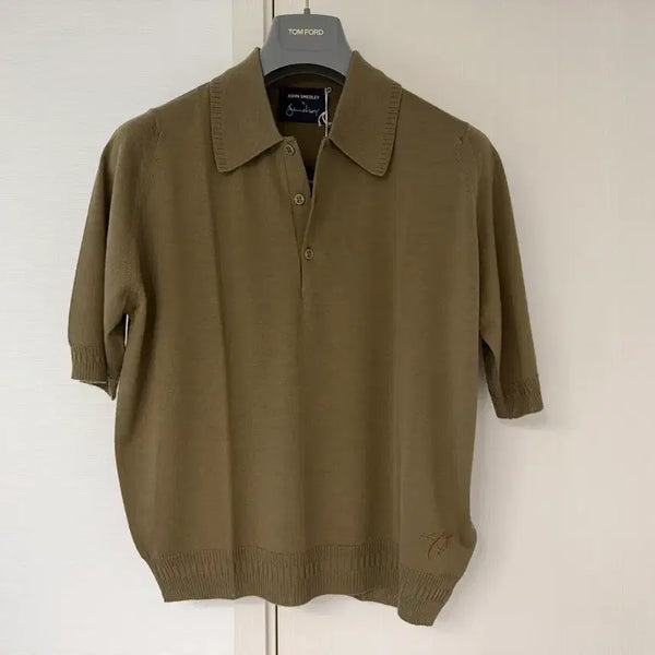 [BUNJANG] John Smedley Bill Nighy Collaboration Short Sleeve Polo Knit L / 존 스메들리 빌 나이 콜라보레이선 반팔 폴로 니트 L사이즈