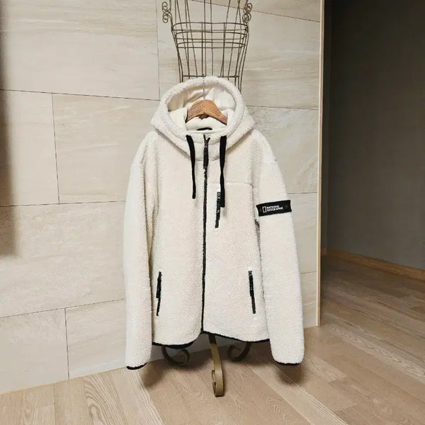 [BUNJANG] National Geographic Men's Fleece Hooded Zip-Up Jacket / [110] 내셔널지오그래픽 남성 플리스 후드 집업 자켓
