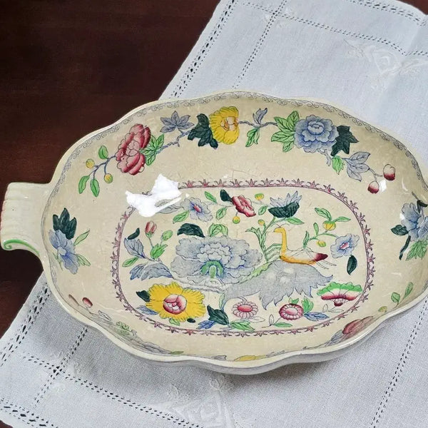 [BUNJANG] Mason's Shabby Oval Plate (Vintage) / 영국 빈티지 메이슨 쉐비 오벌 접시(컨디션할인)