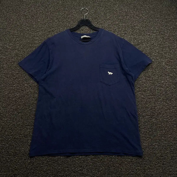 [BUNJANG] Maison Kitsuné Navy Fox Head Short Sleeve T-Shirt / 메종키츠네 폭스헤드 네이비 반팔 티셔츠