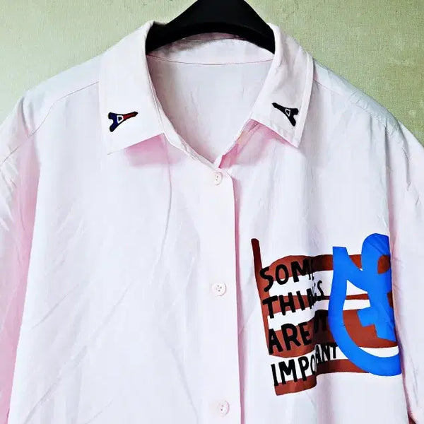 [BUNJANG] Benetton Pink Boxy Fit Short Sleeve Shirt / 베네통 핑크 박시핏 반팔셔츠 폴1353
