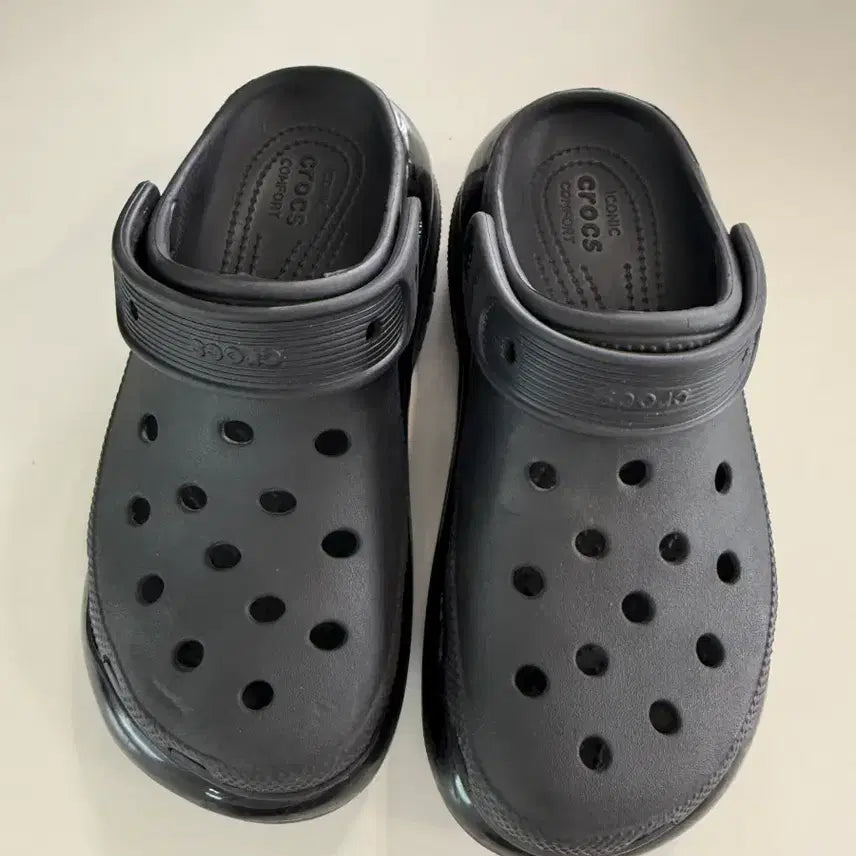 [BUNJANG] Crocs Classic Platform Shoes Black / 크록스 클래식 키높이M3/W5  220~225mm