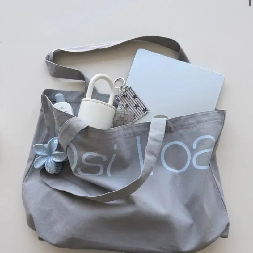 [BUNJANG] Irosi Iroa Gray Canvas Eco Bag / Irosi Iroa 에코백 그레이 색 팔아요