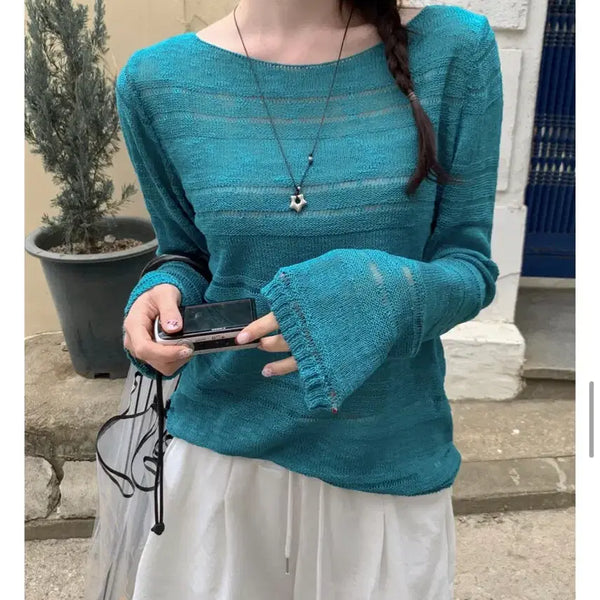[BUNJANG] Boatneck Summer Knit New Arrival / 보트넥 살안타 여름니트 새상품