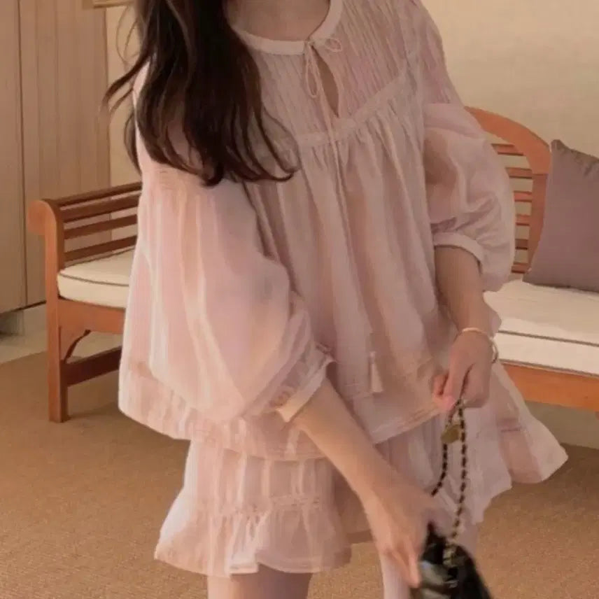 [BUNJANG] WearWe The Muli Two-Piece Pink Standard Length / 웨어웨더 뮬리 투피스 핑크 기본기장