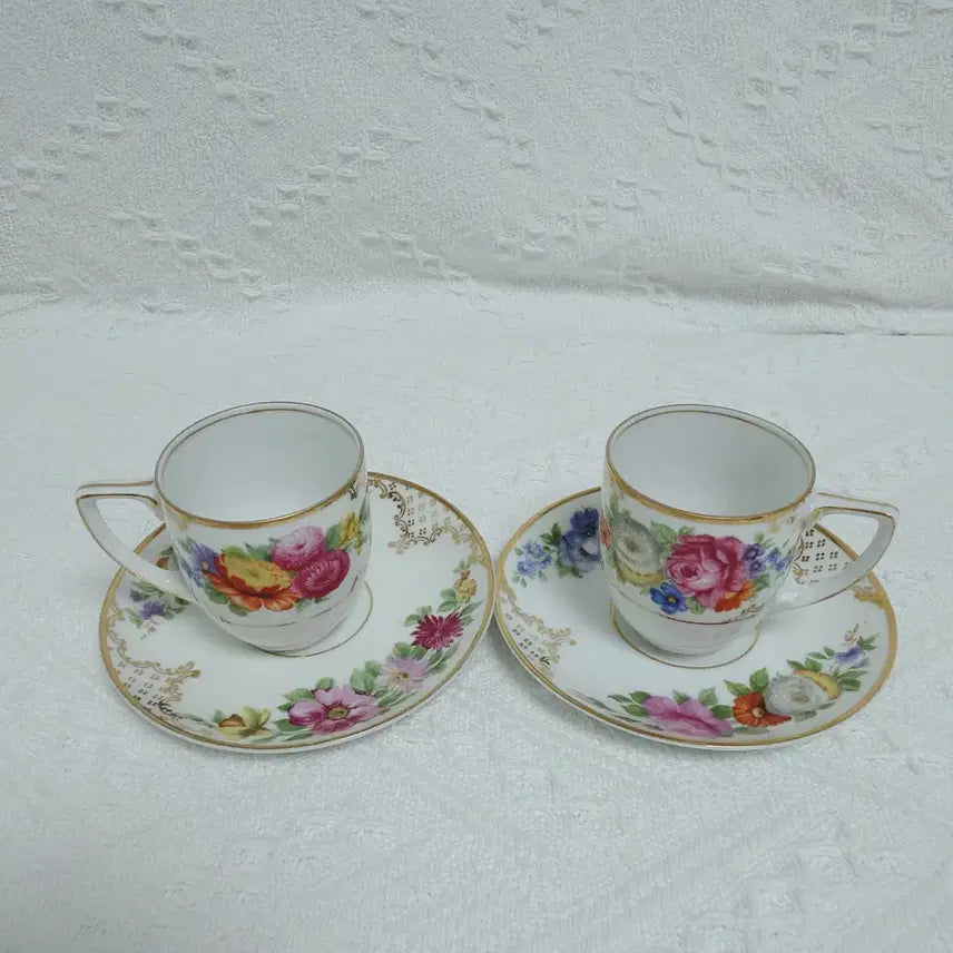 [BUNJANG] Vintage Floral Espresso Cup Set / 빈티지 꽃무늬 에소잔