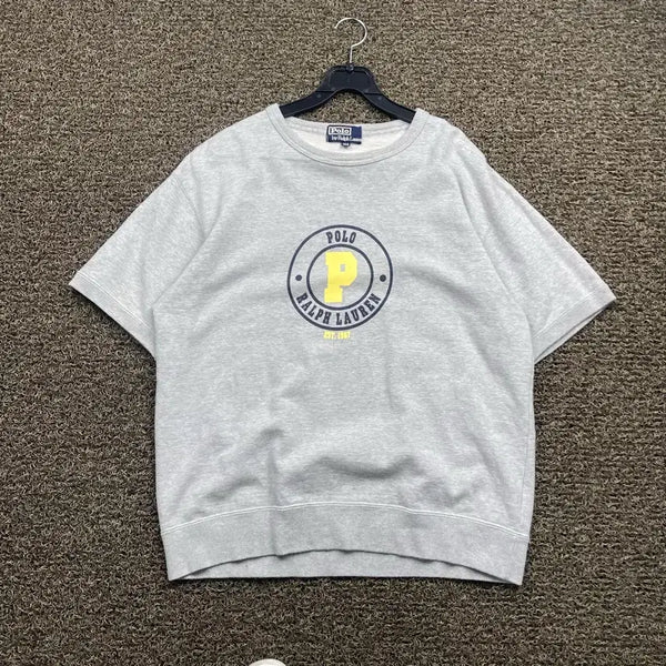 [BUNJANG] Polo Ralph Lauren Embroidered Logo Grey T-Shirt / 폴로 랄프로렌 자수로고 그레이 반팔티셔츠