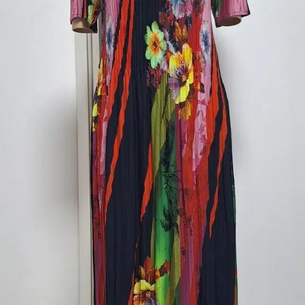 [BUNJANG] Pleated Floral Print Dress / 66~~88  플리츠