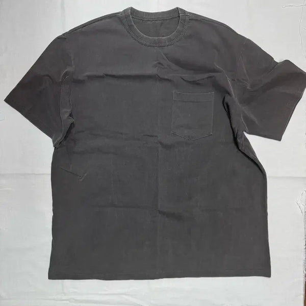 [BUNJANG] Paulbreak Double Binding Pocket Short Sleeve T-Shirt (Charcoal) / 폴브레이크 더블 바인딩 포켓 반팔티 (차콜) / 3사이즈