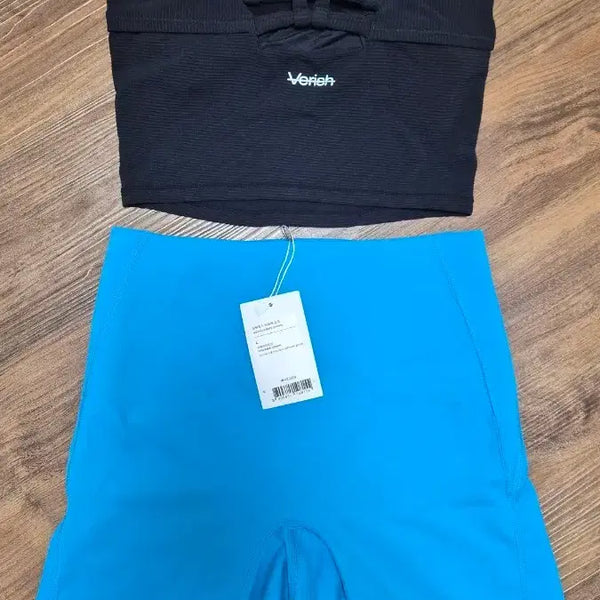 [BUNJANG] VERISH Women's Athleisure Set Black/Blue / 베리시 여성 헬스복 세트 블랙/블루