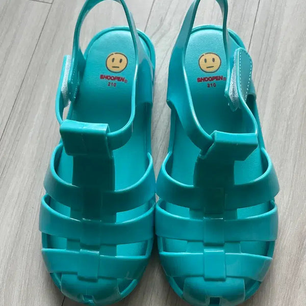 [BUNJANG] Shu:Pau Green Jelly Sandals Size 210 / 슈펜 젤리 샌들 청록색 210