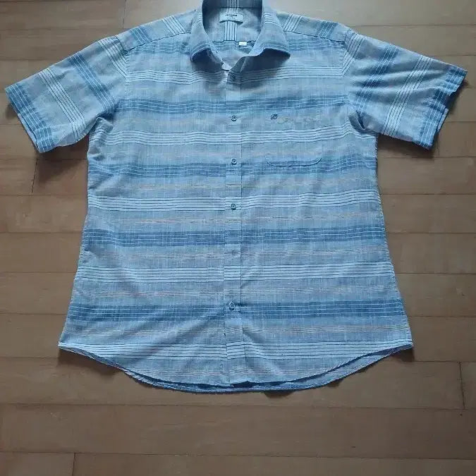 [BUNJANG] Men's Striped Short Sleeve Shirt Size 105 / 남성 스트라이프 반팔 셔츠 105