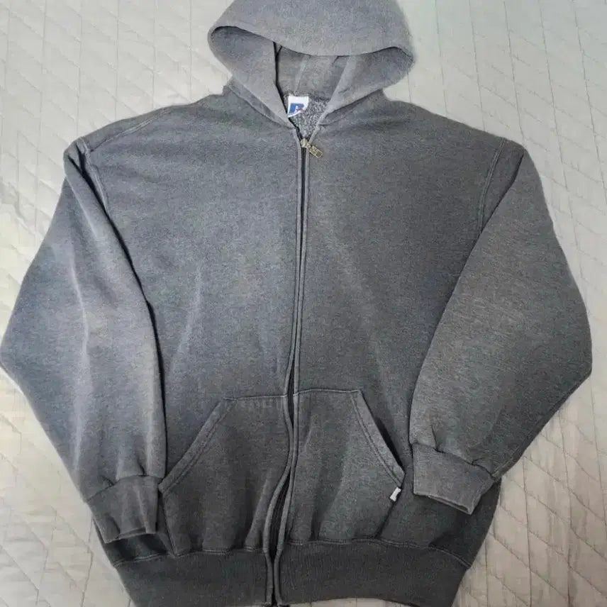 [BUNJANG] 90s Russell Athletic Grey Hoodie Zip-Up / 90s 러셀 후드집업 그레이