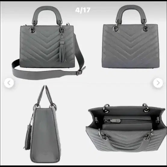 [BUNJANG] Barnabana Grey Quilting Tote Bag / 바나바나 그레이 퀄팅 토트백