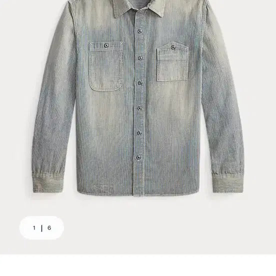 [BUNJANG] RRL Indigo Stripe Twill Workshirt / RRL 인디고 스트라이프 트윌 워크셔츠 L