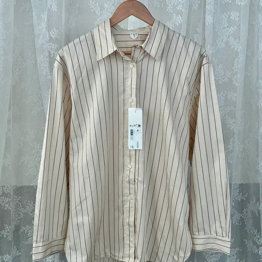 [BUNJANG] Arket Women's Stripe Shirt Beige / 42) 새상품 아르켓 여성 스트라이프 셔츠 베이지