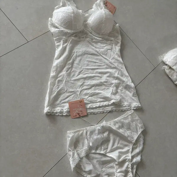 [BUNJANG] White Lace Lingerie Set - Size 95 / 화이트 레이스 란제리 세트95
