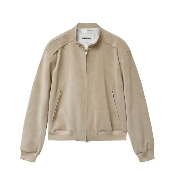 [BUNJANG] Alene Velour Stand Collar Blouson Beige Size 2 / [새상품] 알렌느 / 벨루아 스탠드 카라 블루종 베이지 / 2사이즈