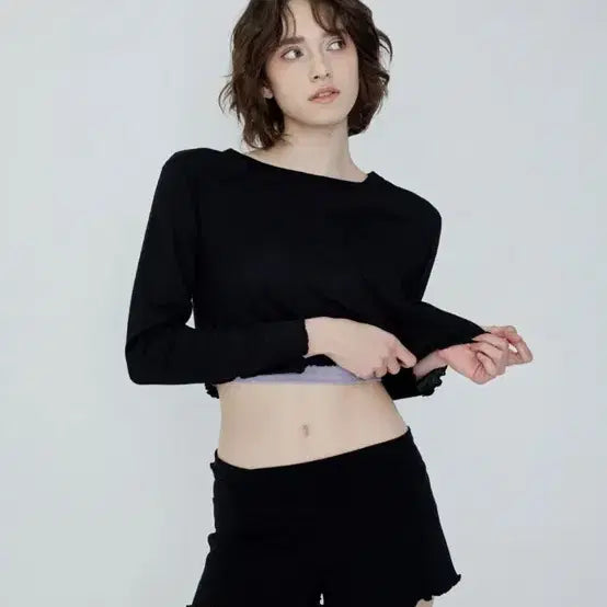 [BUNJANG] Debiwear Viviana Ribbed Shorts Cover-up (Black) / 데비웨어 레깅스 커버업 비비아나 골지 쇼츠 (블랙) 새상품