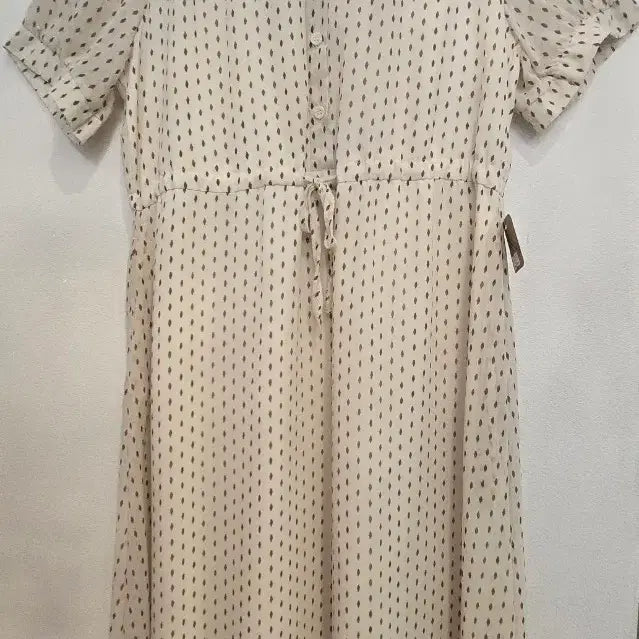 [BUNJANG] Ivory Dot Chiffon Dress / 아이보리 도트 쉬폰 원피스(새상품)
