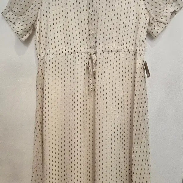 [BUNJANG] Ivory Dot Chiffon Dress / 아이보리 도트 쉬폰 원피스(새상품)