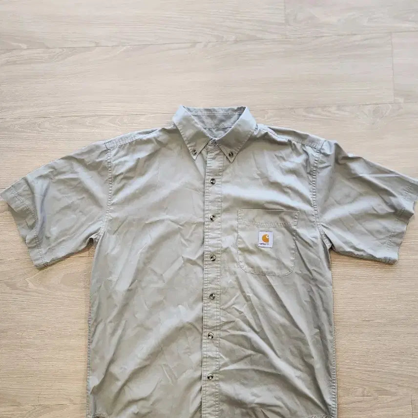 [BUNJANG] Carhartt Short Sleeve Shirt Beige 100% Cotton / 칼하트 반팔 셔츠 L 베이지 100% 코튼