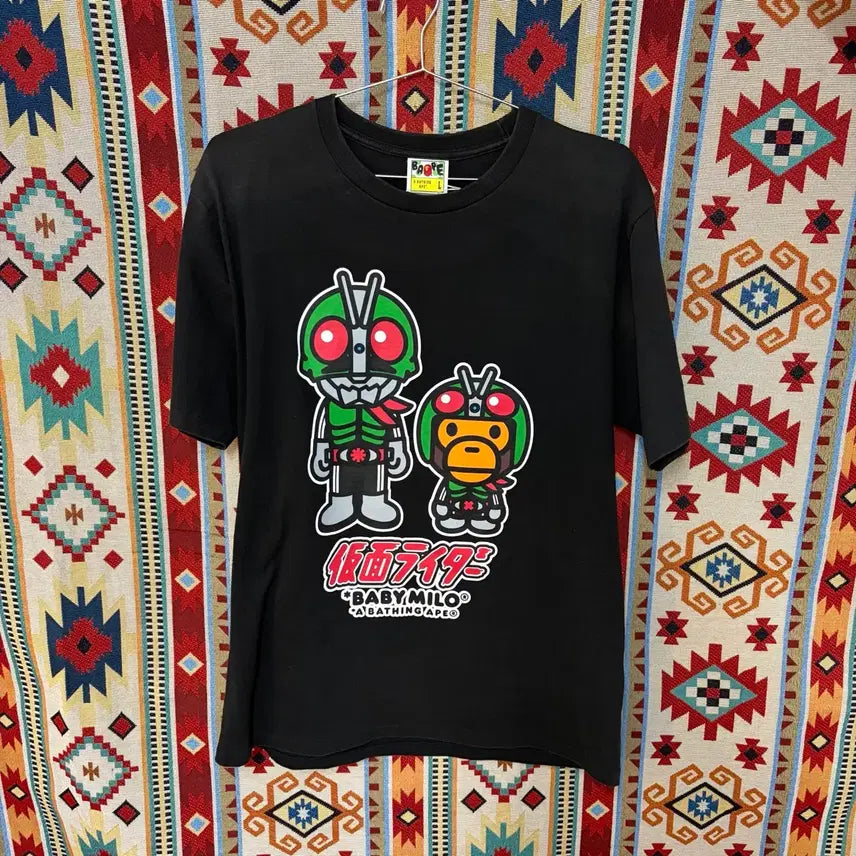 [BUNJANG] BAPE Kamen Rider Baby Milo Short Sleeve T-Shirt / 베이프 가면라이더 베이비 마일로 반팔티 L