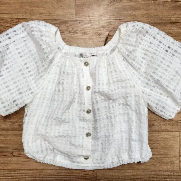 [BUNJANG] Juca Puff Sleeve Blouse - White / 주카퍼프소매블라우스 화이트