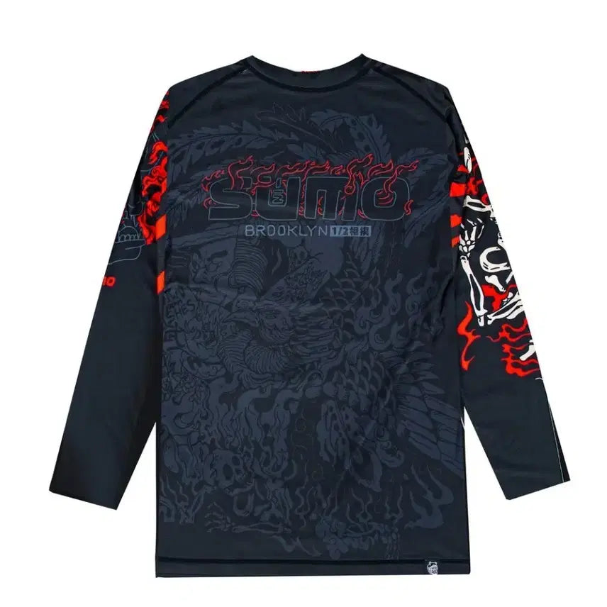 [BUNJANG] Jiu Jitsu No-Gi Rash Guard & Spats Set - Half Sumo Design / 주짓수 노기 래쉬가드&스팻츠 하프스모 카