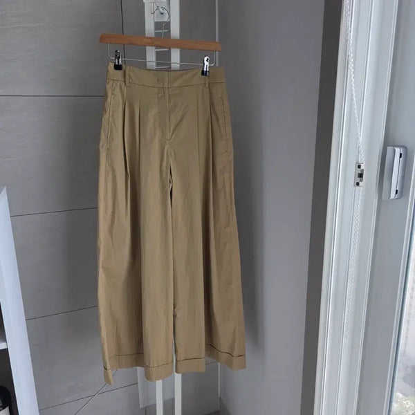 [BUNJANG] SYSTEM Beige Wide Banding Culottes / 시스템 베이지 와이드 밴딩 치마바지