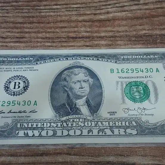 [BUNJANG] Rare 2013 Series US Two Dollar Bill / 미국 행운의 2달러 지폐