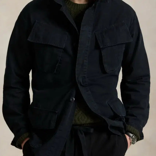 [BUNJANG] Polo Ralph Lauren Ripstop Utility Fatigue Jacket Black M / 폴로 랄프로렌 유틸리티 오버셔츠 퍼티그 자켓 M