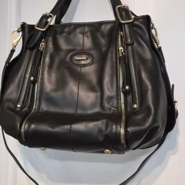 [BUNJANG] Geiger Black Leather Handbag 38x28x19cm / 독일명품 가이거 38 28 19 (새) 가방