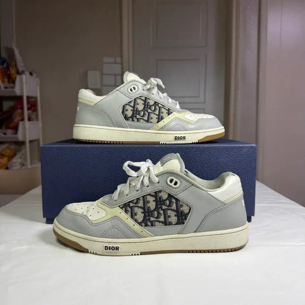 [BUNJANG] Dior B27 Low Top Sneakers (23SS, Grey & White) / { 40 / 23SS } 디올 오블리크 B27 로우탑 스니커즈