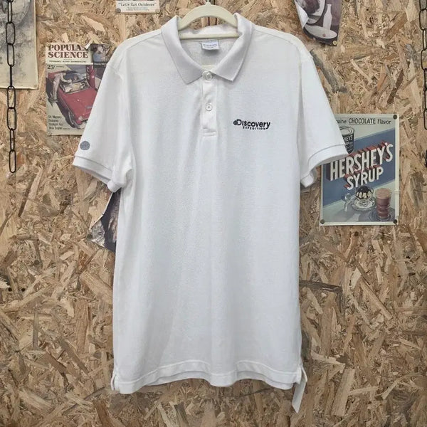 [BUNJANG] Discovery Expedition White Short Sleeve Polo Shirt 105 / 디스커버리 익스페디션 반팔 카라티 105