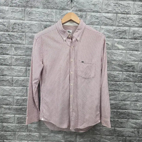 [BUNJANG] Lacoste Pink Stripe Cotton Shirt Size 100 / 라코스테 셔츠 핑크 스트라이프  사이즈 100