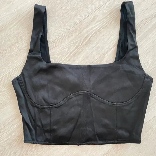 [BUNJANG] Zara Black Satin Bustier Top M / 자라 뷔스티에