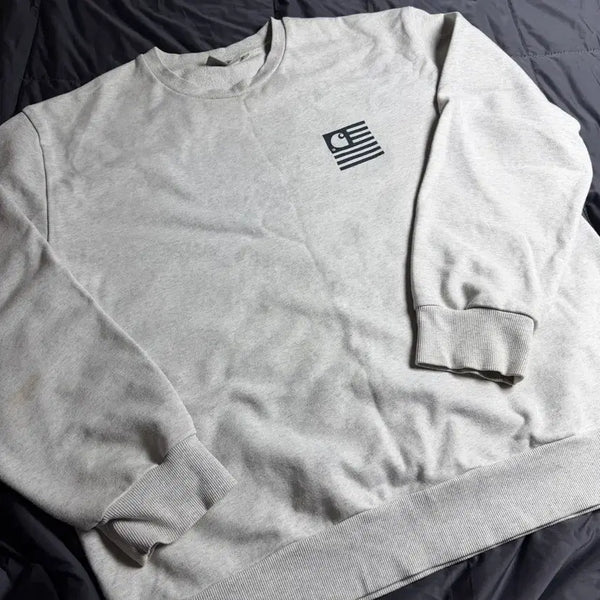 [BUNJANG] Carhartt Stars and Stripes Sweatshirt Grey XL / 칼하트 성조기 맨투맨 XL