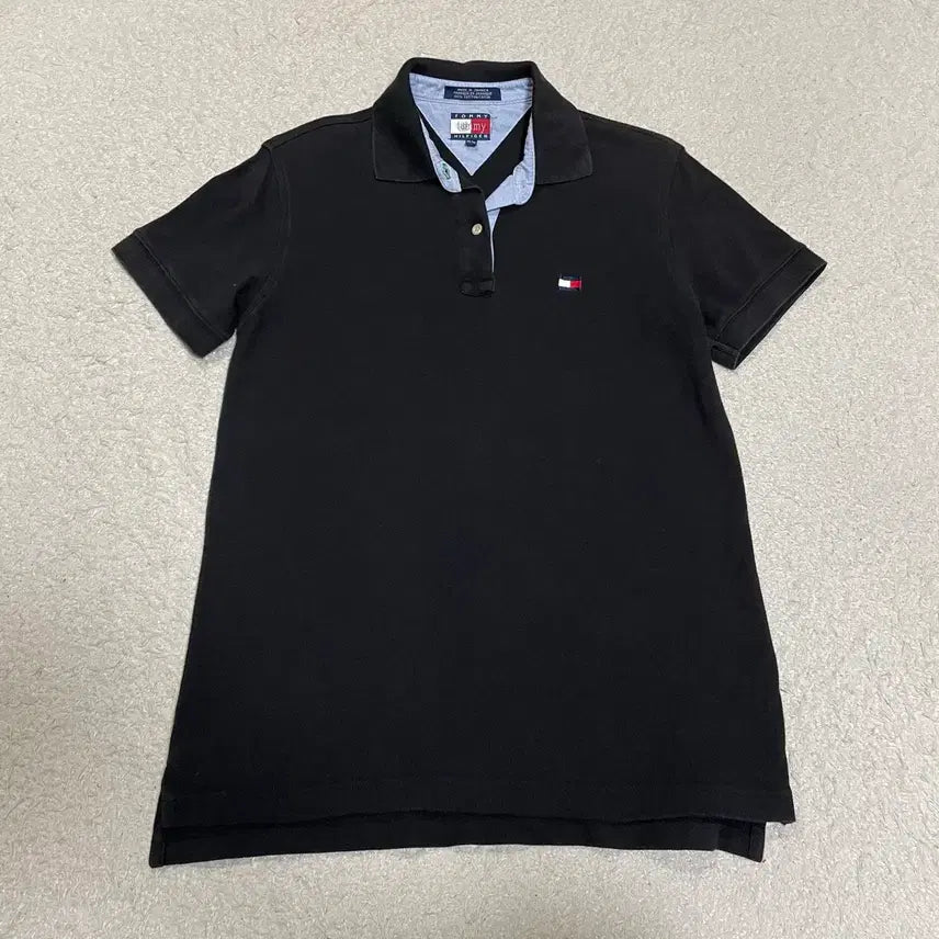 [BUNJANG] Tommy Hilfiger Short Sleeve Polo Shirt Black Medium / 타미힐피거 반팔 카라티 블랙 m