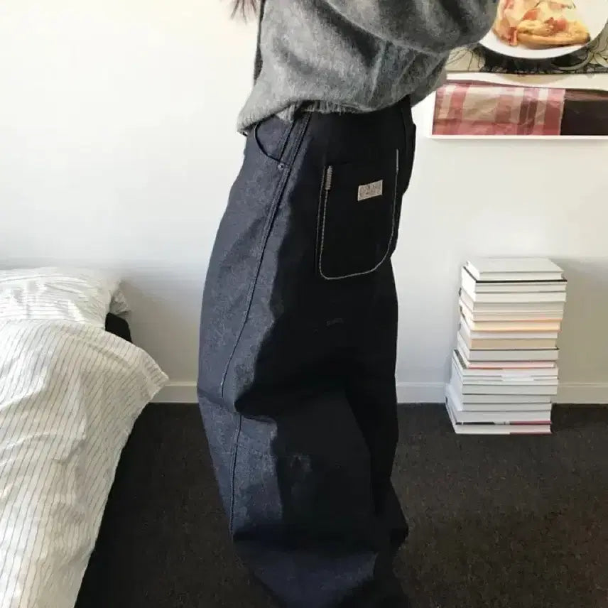 [BUNJANG] Blue Wide Denim Pants / 청 와이드 데님 팬츠 에이블리 교신 가능