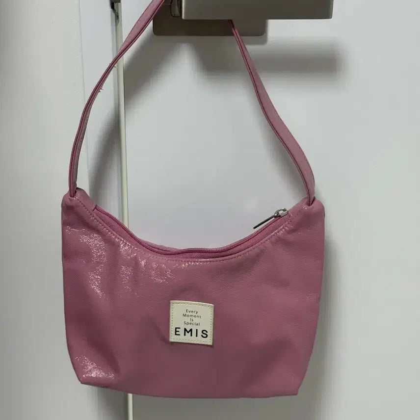[BUNJANG] Emis Enamel Hobo Bag Pink / 무배 emis 이미스 에나멜 호보백 핑크