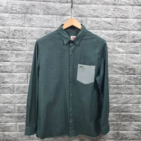 [BUNJANG] Lacoste Live Green Cotton Shirt Size 105 / 라코스테 라이브 셔츠 녹색  사이즈 105