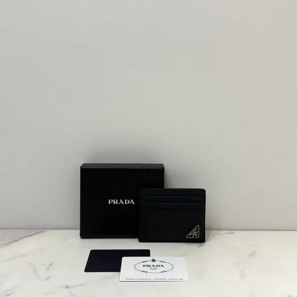 [BUNJANG] PRADA Saffiano Triangle Logo Card Holder Navy 2MC223 / 프라다 사피아노 삼각로고 카드지갑 네이비 2MC223