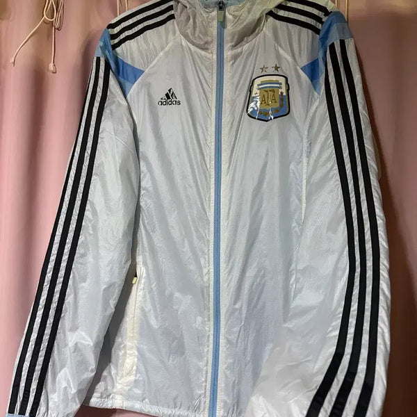 [BUNJANG] Adidas Argentina Woven Windbreaker Zip-Up Jacket / 아디다스 어르헨티나 우븐 바람막이 아디다스 바막 축구 국대 바람막이 집업 대장