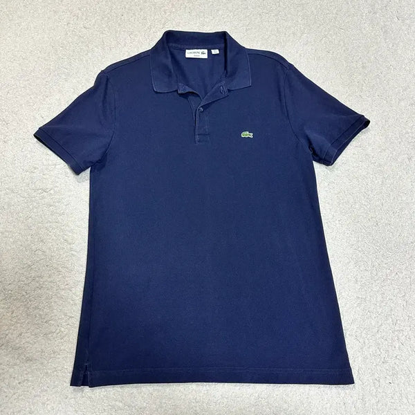[BUNJANG] Lacoste Short Sleeve Polo T-Shirt Navy M (100) / 라코스테 반팔 카라티 네이비 m 100