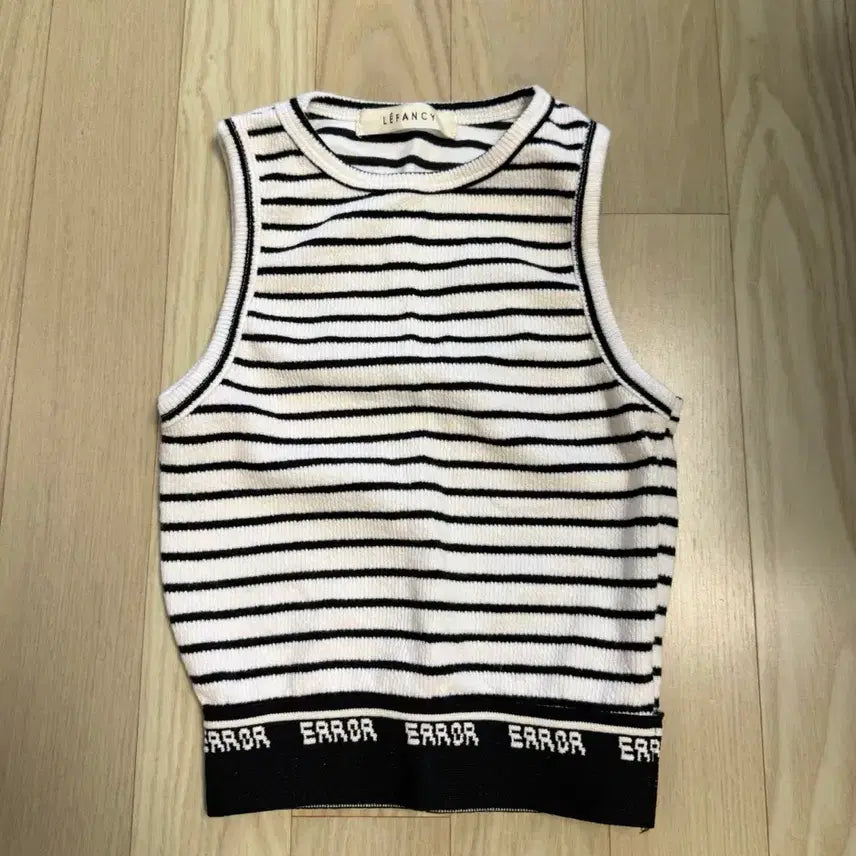 [BUNJANG] Striped Sleeveless Band Crop Top / 새상품) 단가라 스트라이프 민소매 밴드 크롭 탑 나시